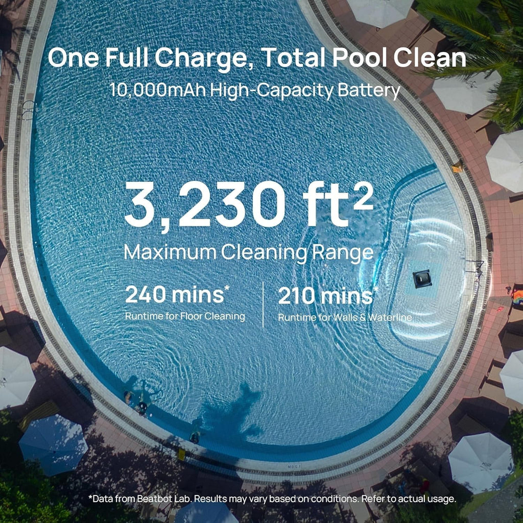 (2025 Upgrade) Beatbot AquaSense 2 Cordless Robotic Pool Vacuum Cleaner  Smart Surface Parking  Double-Pass Waterline Scrubbing  Cleans Floor  Walls and Waterline