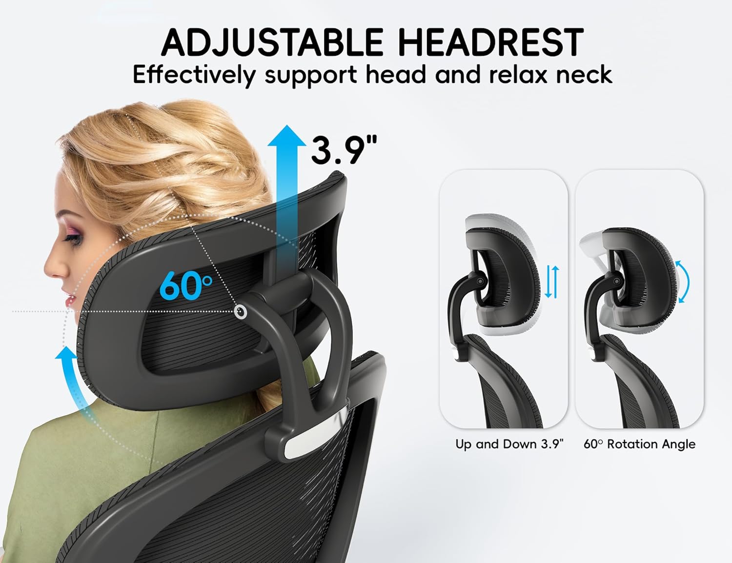 TRALT Office Chair - Ergonomic Office Chair with Back Support, Computer Chair - Home Office Desk Chair, 330 lbs Wide Seat Big and Tall Office Chairs with Headrest, Comfy Desk Chairs (Black)
