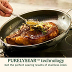 Cuisinart FusionPlus Hybrid Nonstick Stainless Steel Cookware Set, 2-Piece Skillet Cooking Set with PFAS-Free PURELYSEAR Ceramic Non Stick Technology, Scratch Proof, Cool Grip Handles, Dishwasher Safe