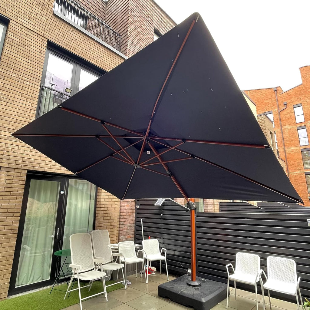 PURPLE LEAF Umbrella 9' X 12' Double Top Deluxe Rectangle Patio Umbrellas Offset Hanging Umbrellas Cantilever Umbrella  Spectrum Indigo
