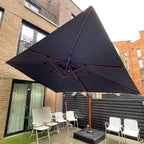 PURPLE LEAF Umbrella 9' X 12' Double Top Deluxe Rectangle Patio Umbrellas Offset Hanging Umbrellas Cantilever Umbrella  Spectrum Indigo