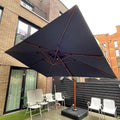 PURPLE LEAF Umbrella 9' X 12' Double Top Deluxe Rectangle Patio Umbrellas Offset Hanging Umbrellas Cantilever Umbrella  Spectrum Indigo