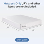 RV Mattress Short Queen 10 Inch Green Tea Memory Foam Mattress for Cool Sleep & Pressure Relief, CertiPUR-US Certified Medium Firm Mattresses in A Box, 75"×60"×10"