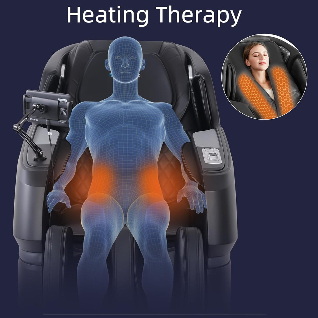 MassaMAX MT339 4D Massage Chair, Full Body Recliner with Auto Footrest, Zero Gravity, OTA Cloud Tech, SL Track, Deep Yoga Stretch, 27 Modes, APP, AI Control, and Heating (Deep Black)
