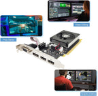Glorto GeForce GT 730 4G Low Profile Graphics Card, 2X HDMI, DP, VGA, DDR3, PCI Express 2.0 x8, Entry Level GPU for PC, SFF and HTPC, Compatible with Windows 11