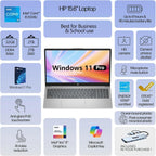 HP 15.6" FHD Touch Laptop  Intel i5  16GB RAM  512GB SSD  Windows 11 Pro  Wi-Fi 6  Flagship Business Laptop Bundle with Docking Station – Natural Silver