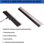 Drywall Tools Skimming Blade with Extension Handle - 10", 14", 24"& 32" 40" Blades with 2 Pack 0.3 mm Blades, Construction Tools End Caps, with Outer Box, Drywall Roller,Taping Knife