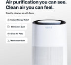 Sans HEPA 13 Air Purifier - White - 1560ft² Ultra-Quiet Home Air Purifier, Pre-Filter, Activated Carbon, UV-C Light, Protect from Odors, Smoke, Pollutants, Allergens, Dust, Dander, Harmful Chemicals