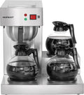 12 Cup Commercial Coffee Maker,Drip Coffee Maker Machine with 3 Warmers Plate and 3 Glass Decanters, Stainless Steel Pour Over Commercial Coffee Brewer for Restaurant, Office, Cafe Use