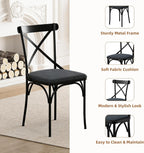 47" Round Dining Table Set for 4-6 People, Large Farmhouse Kitchen Dining Table Set with Chairs and Storage Rack, Metal Base Round Table for Home Dining Room Living Room (Cat table and 4 black chairs)