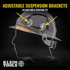 Klein Tools 60525 Safety Helmet, Type-2 Safety Helmet with Rechargeable Headlamp, Non-Vented, Class E, White