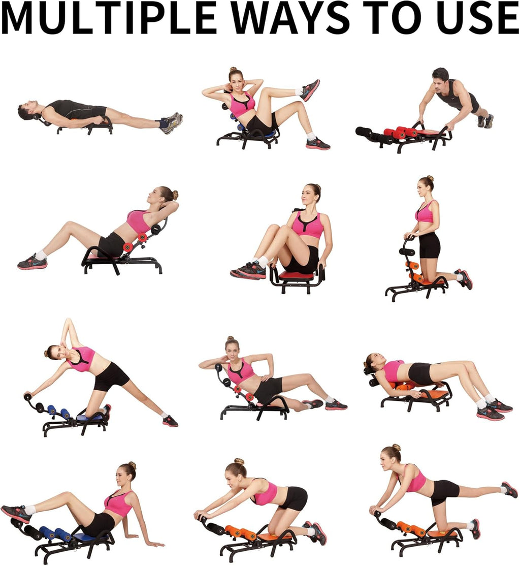 Adjustable Ab Trainer Machine - Multi-Functional Ab Machine for Stomach Workout with Waist Twisting & Core Crunch Training - Home Gym Abdominal Exercise Equipment