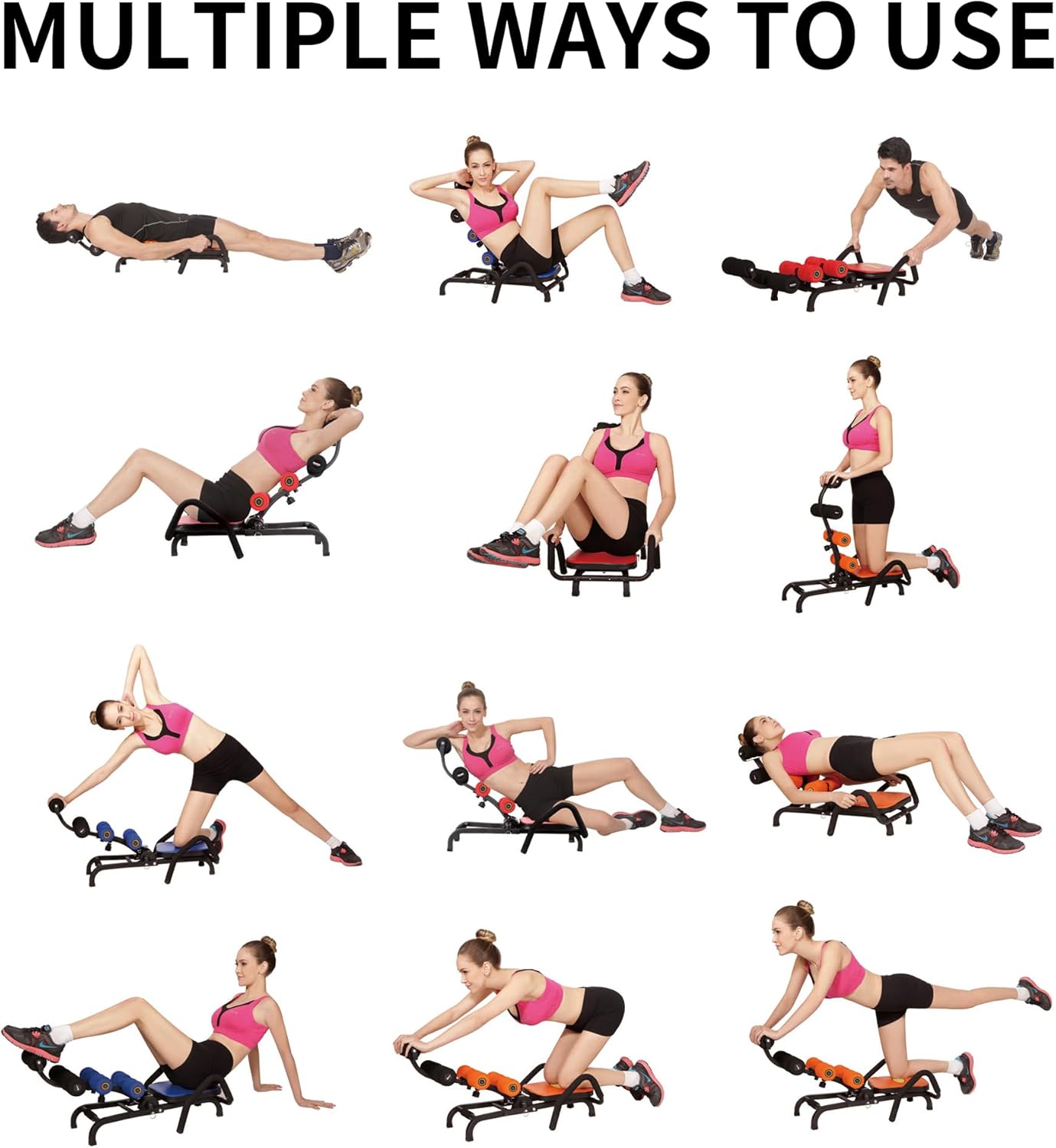 Adjustable Ab Trainer Machine - Multi-Functional Ab Machine for Stomach Workout with Waist Twisting & Core Crunch Training - Home Gym Abdominal Exercise Equipment