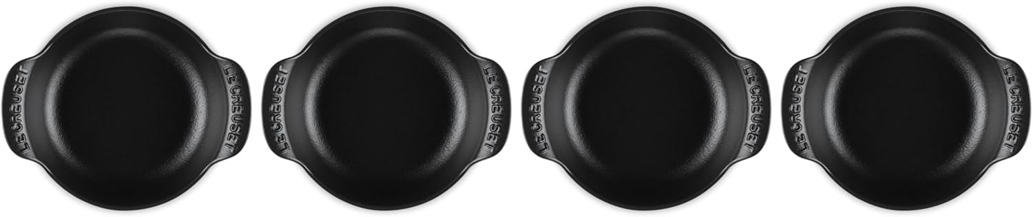 Le Creuset Enameled Cast Iron Gourmand Collection Set of 4 Mini Round Braiser,.3 qt., Matte Black