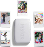 Bundle with Compatible Fuji Mini Link 3 Smartphone Printer Clay White + Fuji Film Value Pack 20 Sheets Accessories Bundle with Album + 5 Plastic Desk Frames + Paper & Sticker Frames (Clay White)