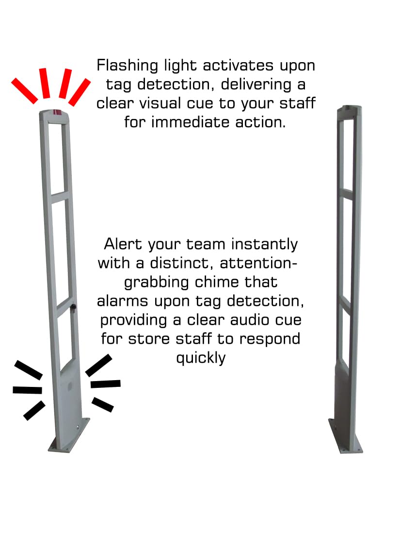 Starter Kit - EAS RF Retail and Clothing Store Security Tower Antenna System 1000 Tags and Warning Stickers. Great for Shop Protection, Boutiqes, Store Security System Asset Protection