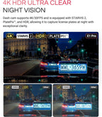 Vantrue E1 Pro 4K Mini Dash Cam Front  STARVIS 2 PlatePix HDR Night Vision Car Camera  Built-in 5G WiFi GPS  1.54'' IPS Screen  Voice Control  24/7 Buffered Parking Mode  Support 1TB Max