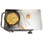 Cuisinart Outdoor Wok Station, 50,000 BTU Propane Outdoor Wok Burner w Prep Table, 14测 Carbon Steel Wok for Stir Fry, Searing, BBQ  Black