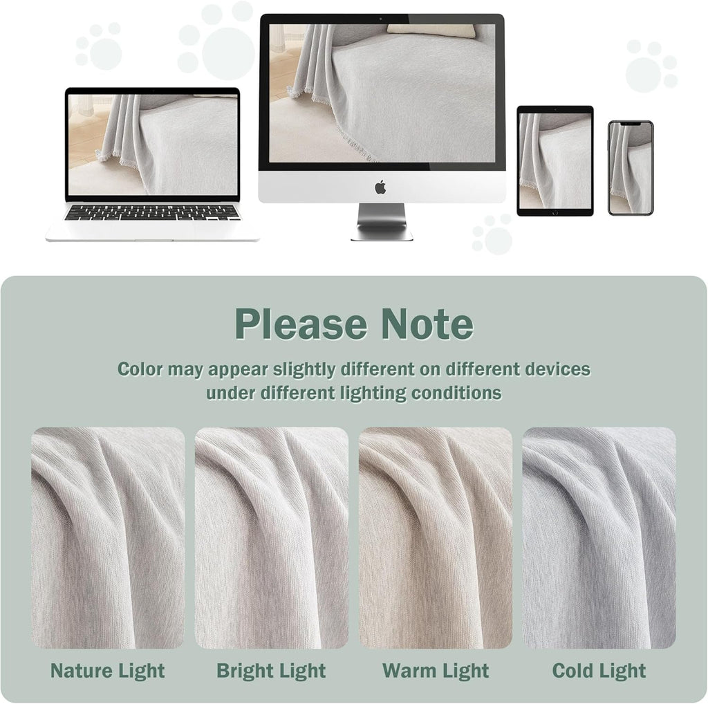 MEETSKY Couch Cover Sofa Covers, 2 Pieces Sectional Couch Covers for Sofa L Shape, Washable Sofa Slipcover for 3-4 Cushion Couch, Furniture Protector for Pets(XX-Large, 71"x118"+91"x134", Light Grey)