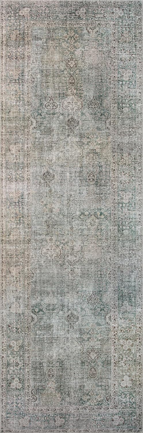 Loloi Chris Loves Julia Jules Collection JUL-08 Emerald/Antique Ivory 8'-6'' x 11'-6'', .13" Pile Height, Area Rug