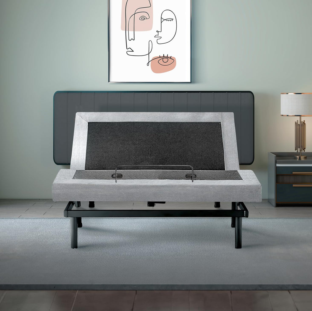 Queen Adjustable Bed Base with 10 Inch Gel Memory Foam Mattress - Dual Massage - USB Ports - Zero Gravity - Underbed Light - Wireless Remote - Zero Clearance