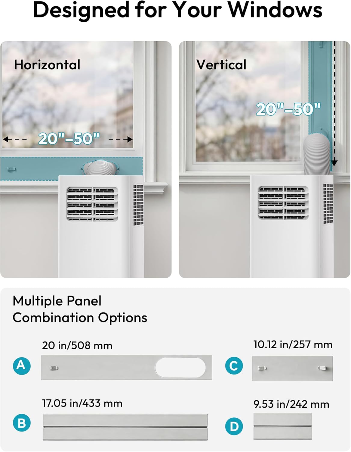 EUHOMY Portable Air Conditioners 10,000 BTU, 4-in-1 Air Conditioner Portable Up to 450 Sq.Ft. with Cool, Fan, Dehumidifier, Sleep, Portable AC Unit with LED Remote & 24H Timer, Installation Kits