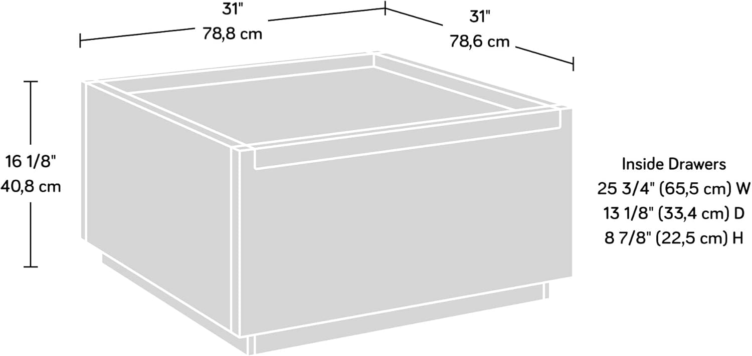 Sauder Manhattan Gate Modern Square Coffee Table, Blaze Acacia Finish