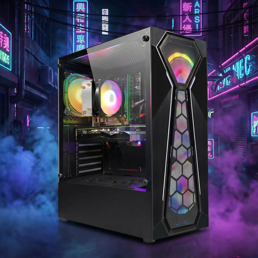 STGAubron Gaming PC Computer Desktop  AMD Ryzen 5 5500 up to 4.2G  GeForce RTX 2060 Super 8G  16G DDR4  1T SSD  WiFi 6  BT 5.2  RGB Fan x4  Windows 11 Home