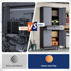 Yizosh Metal Garage Storage Cabinet with Locking Doors and Adjustable Shelves, -73" Steel Rolling Tool Storage Cabinet with 4 Wheels and 1 Drawer for Garage,Office,Warehouse