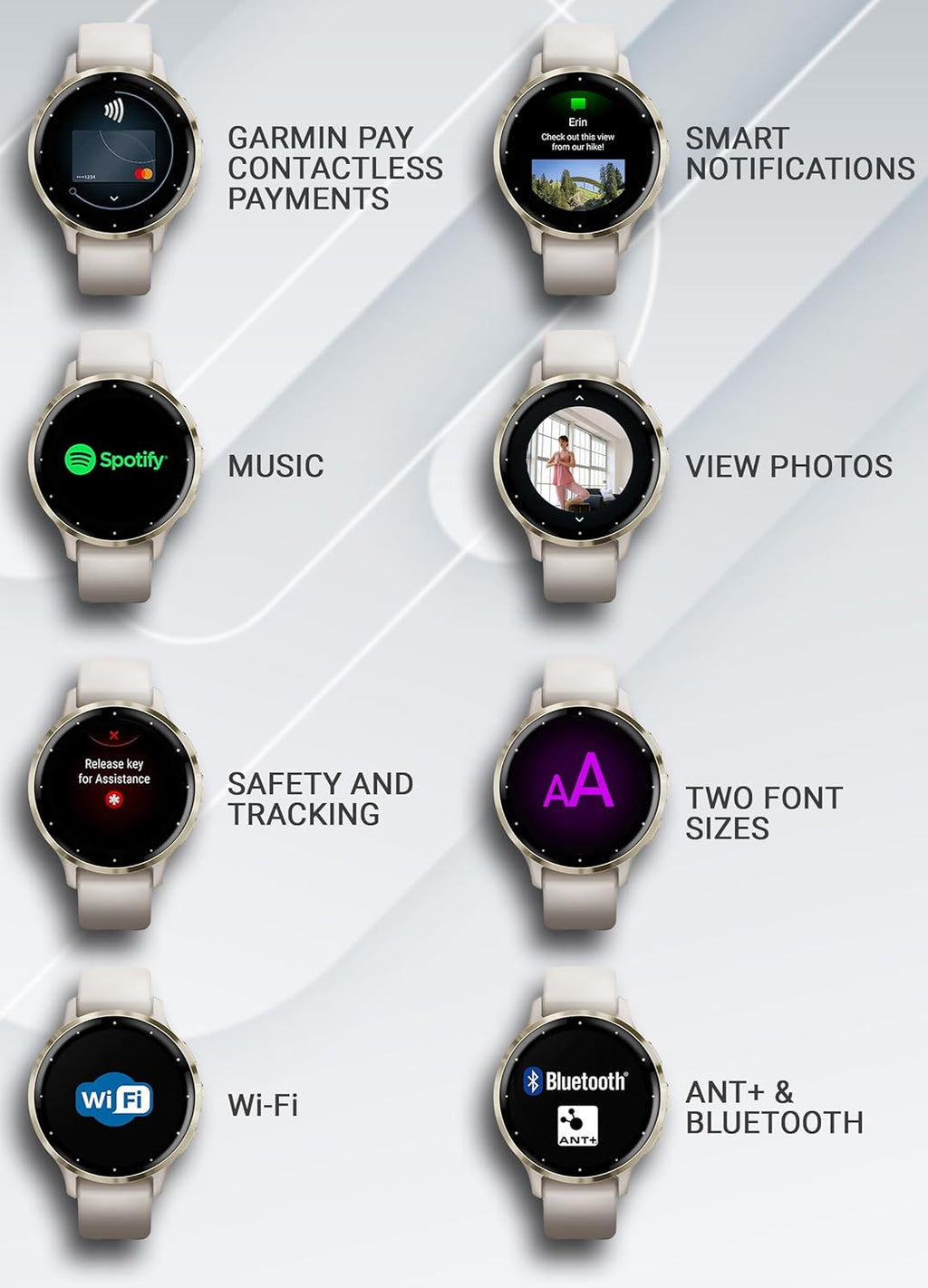 Wearable4U - Garmin Venu 3S GPS Smartwatch  AMOLED Display 41 mm Watch  Advanced Health and Fitness Features  Up to 10 Days of Battery  Sleep Coach  Ivory Case with White Earbuds Bundle