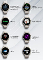 Wearable4U - Garmin Venu 3S GPS Smartwatch  AMOLED Display 41 mm Watch  Advanced Health and Fitness Features  Up to 10 Days of Battery  Sleep Coach  Ivory Case with White Earbuds Bundle