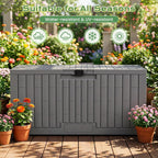 Jocoevol Deck Box 100 Gal, UV Resistant & Waterproof Outdoor Storage Box with Lock, Easy Assemble Storage Bins Container for Pool Patio Garden