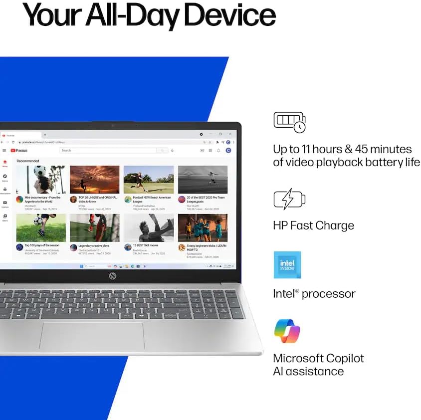 HP 15.6" Business & Student Laptop Computer with Microsoft Office 365  Intel Quad-Core Processor  Windows 11 Laptop 32GB RAM 640GB Storage (128GB UFS+512GB Docking Set)  Numeric Keypad  Natural Silver