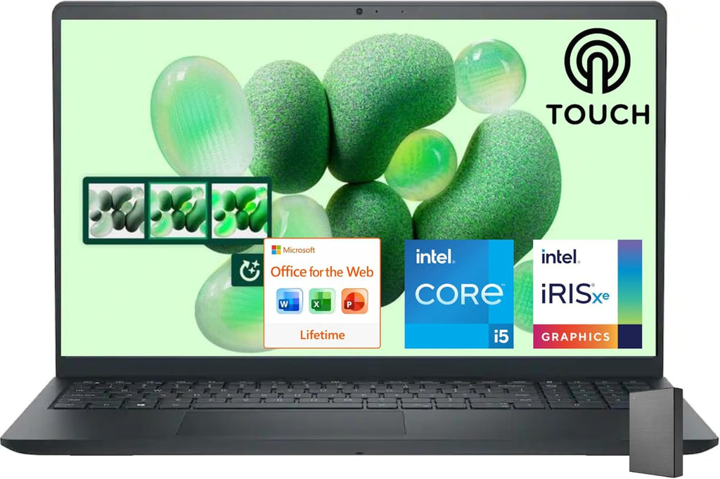 Dell Inspiron 15.6" FHD Touchscreen Business Laptop  13th Gen Intel Core i5 (Beat i7-1250U)  12GB RAM  768GB Storage(256GB SSD and 512GB External)  Win 11  Office 365 for Web  USB-C  no Mouse