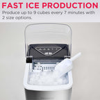 Frigidaire EFIC123-SS Counter Top Maker, Produces 26 pounds Ice per Day, Stainless Steel