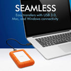 LaCie Rugged Mini, 2TB, 2.5", Portable External Hard Drive, for PC Mac iPad and iPhone, Data Rescue Service (LAC9000298)