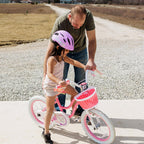 RoyalBaby Girls Bike with Training Wheels and Kickstand, Stargirl Kids Bicycle 16 Inch Toddlers to Big Kids 4-7 Years, Coral Red