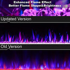 60" Electric Fireplace in-Wall Recessed and Wall Mounted 1500W Fireplace Heater and Linear Fireplace with Timer/Multicolor Flames/Touch Screen/Remote Control