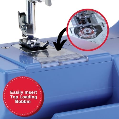 SINGER® M1000 Mending Machine (Blue) with Accessories | 4 Built in Stitches deliver 32 Stitch Applications | Compact, Lightweight, Portable | Great for Light to Medium Weight Fabrics & Repairs