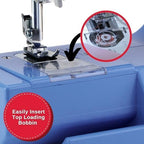 SINGER® M1000 Mending Machine (Blue) with Accessories | 4 Built in Stitches deliver 32 Stitch Applications | Compact, Lightweight, Portable | Great for Light to Medium Weight Fabrics & Repairs