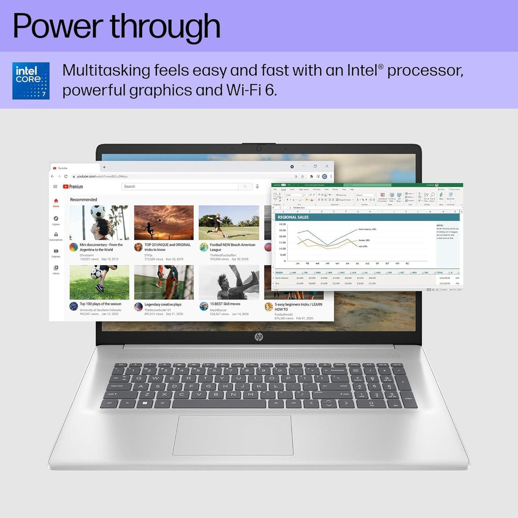 HP 17 Laptop w/Bluetooth Mouse (17.3" HD+ Touchscreen  Intel 10-Core i7 150U (> Ultra 5 125U)  16GB RAM  1TB SSD) for Business  Home  Students  Narrow Bezel  Webcam  Fast Charge  Wi-Fi 6  Win 11 Home