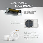 Cooper & Hunter 12,000 BTU 230V Concealed Slim Ducted Mini Split Air Conditioner & Heat Pump – 19 SEER2 Inverter System – Includes 25FT Installation Kit – Cooling & Heating