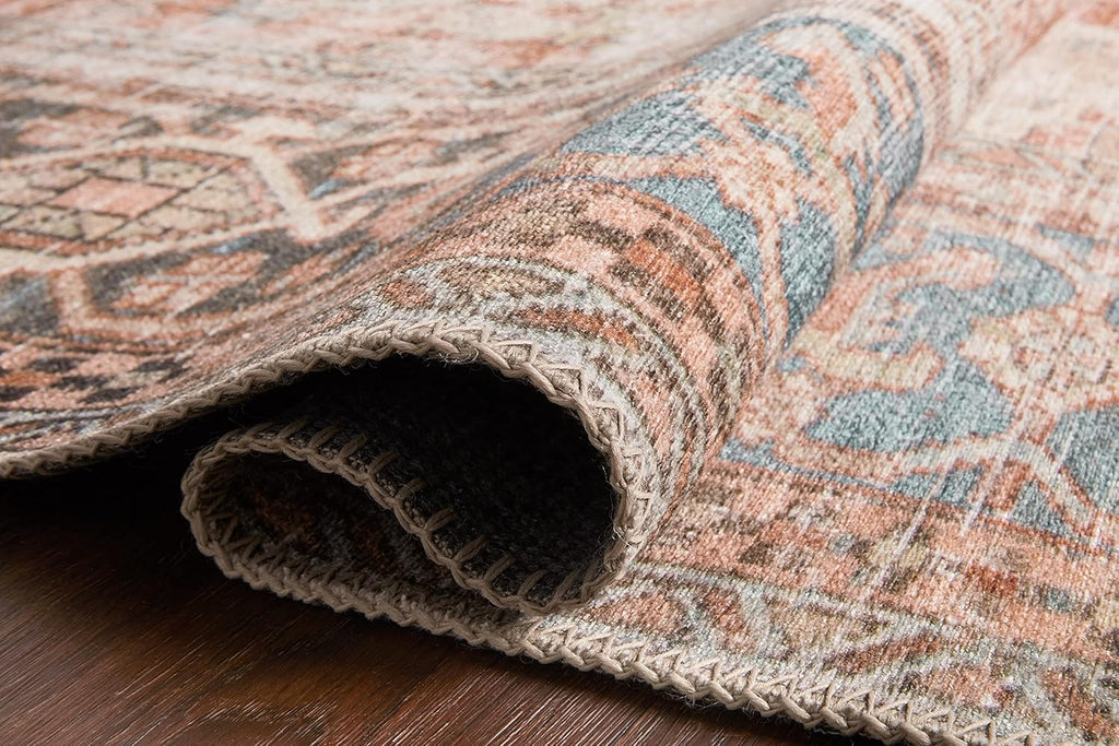 Loloi Loren Collection LQ-15 Terracotta/Sky 7'-6" x 9'-6" Area Rug