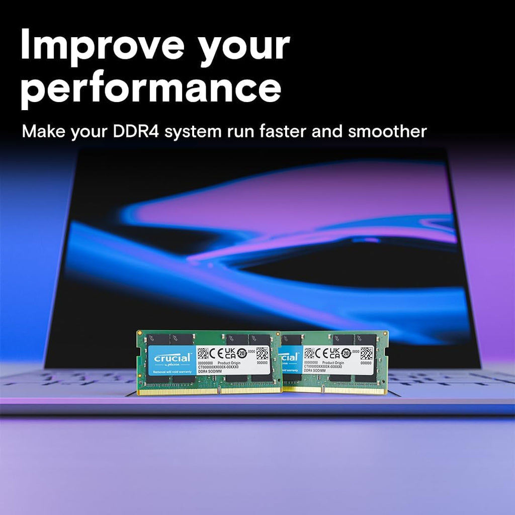 Crucial 8GB DDR4 RAM 3200MHz (PC4-25600), Downclockable to 2933/2666MHz Laptop Memory, SODIMM 260-Pin CL22, Compatible with 13th Gen Intel Core and AMD Ryzen 7000 - CT8G4SFRA32A