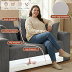 5 in 1 Convertible Sofa Bed,Small Boneless Couch Pull Out Loveseat Sleeper Sofa,Corduroy Futon Couch Folding Mattress with 4 Pillows for Living Room Bedroom Lounge (No Assembly)