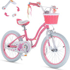 RoyalBaby Girls Bike, Stargirl EZ Kids Bike Balance and Pedal Bicycle with Basket and Dual Handbrake, 12 14 16 18 Inch Toddlers to Big Kids 3-8 Years, Multiple Colors