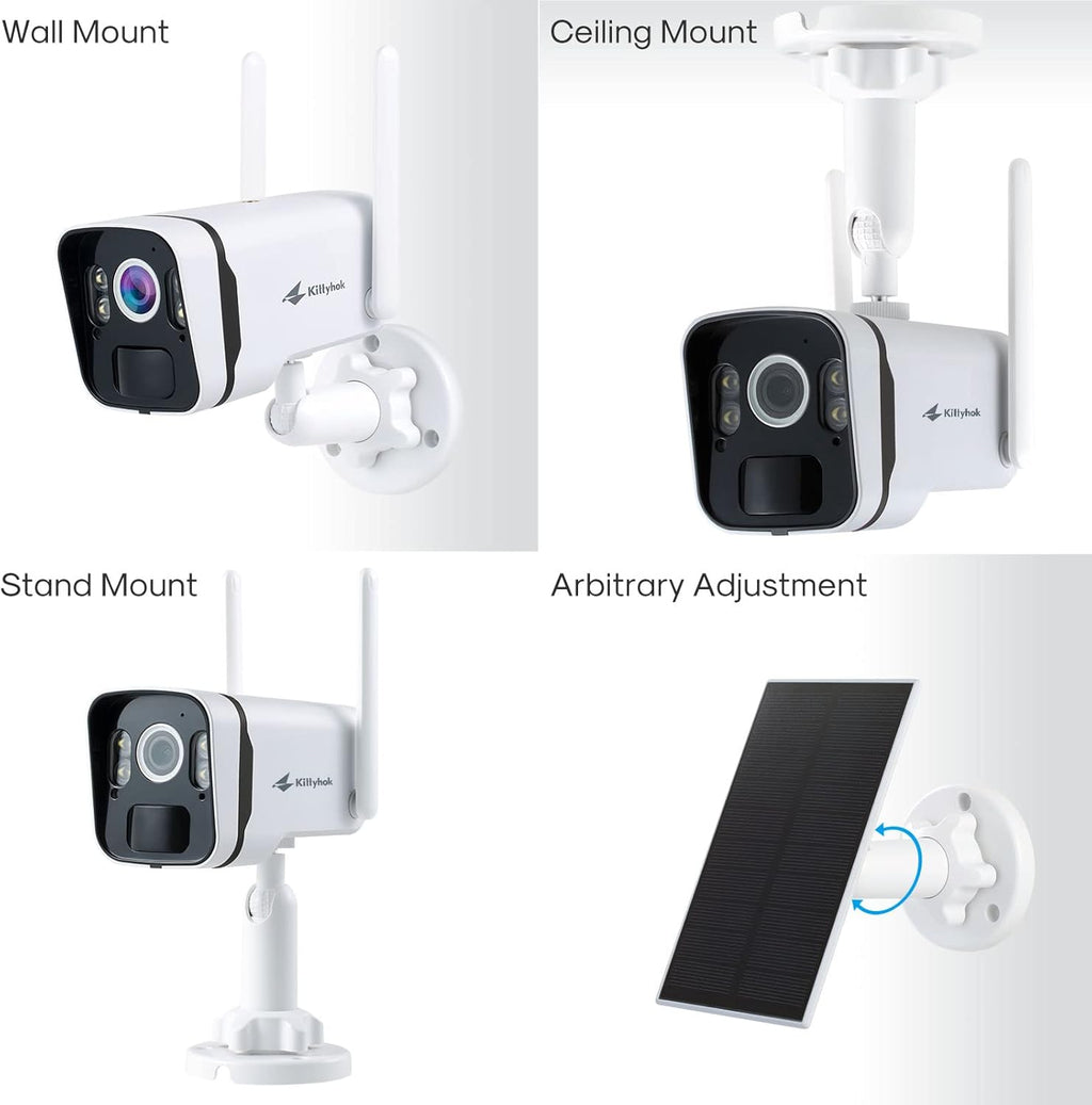Kittyhok Solar Home Security Camera System  4pcs 2k Ultra Solar Security Cameras Wireless Outdoor  Smart Human Detection  Spotlight  Forever Power  10CH NVR  60 Days Local Storage  0 Monthly Fee