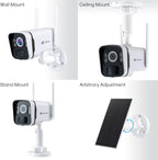 Kittyhok Solar Home Security Camera System  4pcs 2k Ultra Solar Security Cameras Wireless Outdoor  Smart Human Detection  Spotlight  Forever Power  10CH NVR  60 Days Local Storage  0 Monthly Fee