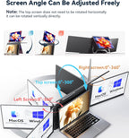 FOPO 15.6" Laptop Screen Extender  Quad Monitor  FHD 1080P Portable Monitor  Laptop Extender Portable  Supports Laptops 13.6"- 17.3"  Compatible with Windows 10/11 and MacOS M1/M2/M3