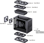 JONSBO/JONSPLUS Z20 Black Micro-ATX Mini Tower PC Case,with Detachable Carrying Handle, Mini Size, High-Performance Hardware Compatible, Support 240AIO, H160mm Cooler, Black